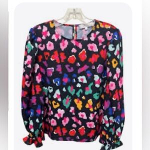 CROSBY by Mollie Burch Black and Multicolor Abstract Top